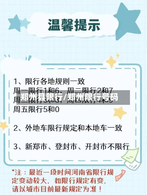 郑州县限行/郑州限行号码