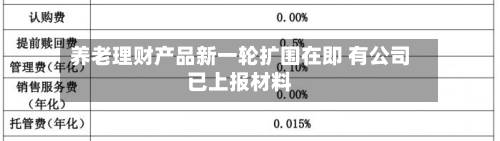 养老理财产品新一轮扩围在即 有公司已上报材料-第1张图片