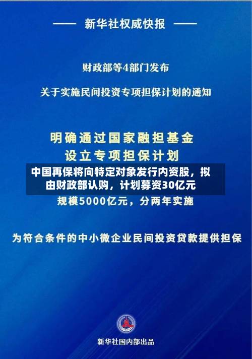 中国再保将向特定对象发行内资股，拟由财政部认购	，计划募资30亿元-第2张图片