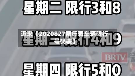 近来【2020827限行表车辆限行号码表】-第2张图片