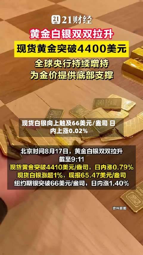 现货白银向上触及66美元/盎司 日内上涨0.02%