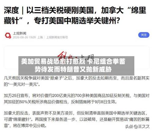 美加贸易战恐愈打愈烈 卡尼组合拳蓄势待发而特朗普又抛新威胁