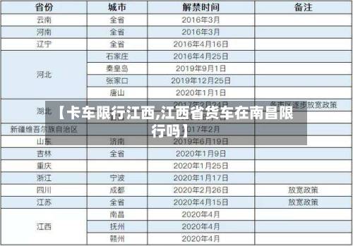 【卡车限行江西,江西省货车在南昌限行吗】-第2张图片