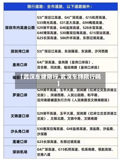 【武汉车牌限行,武汉车牌限行吗】-第2张图片