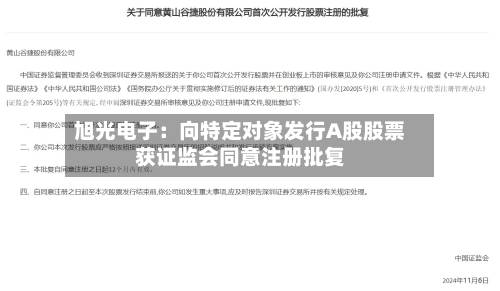 旭光电子:向特定对象发行A股股票获证监会同意注册批复-第2张图片