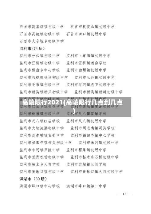 高陵限行2021(高陵限行几点到几点)-第2张图片