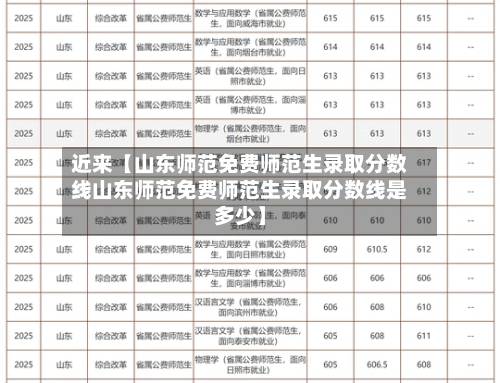 近来【山东师范免费师范生录取分数线山东师范免费师范生录取分数线是多少】